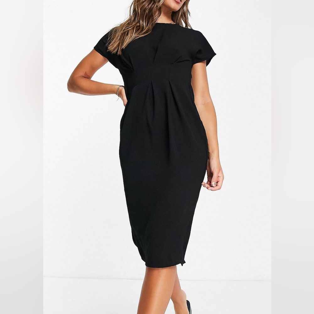 NWT ASOS Nipped waist MIDI Dress SZ 8